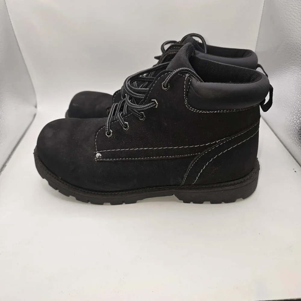 Brahma Boots Boys Size 6 38.5 Black Lace Up Combat Ankle Slip Resistant Boots